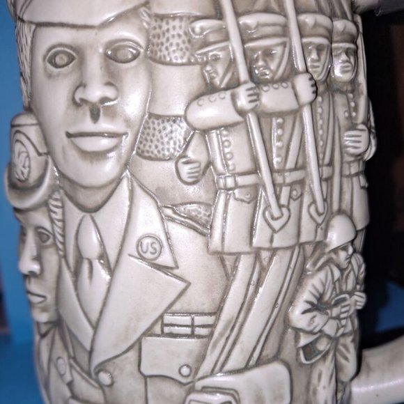 Vintage Beer Stein Tribute To The American Armed Forces 1990 Avon Numbered - Picture 4 of 9